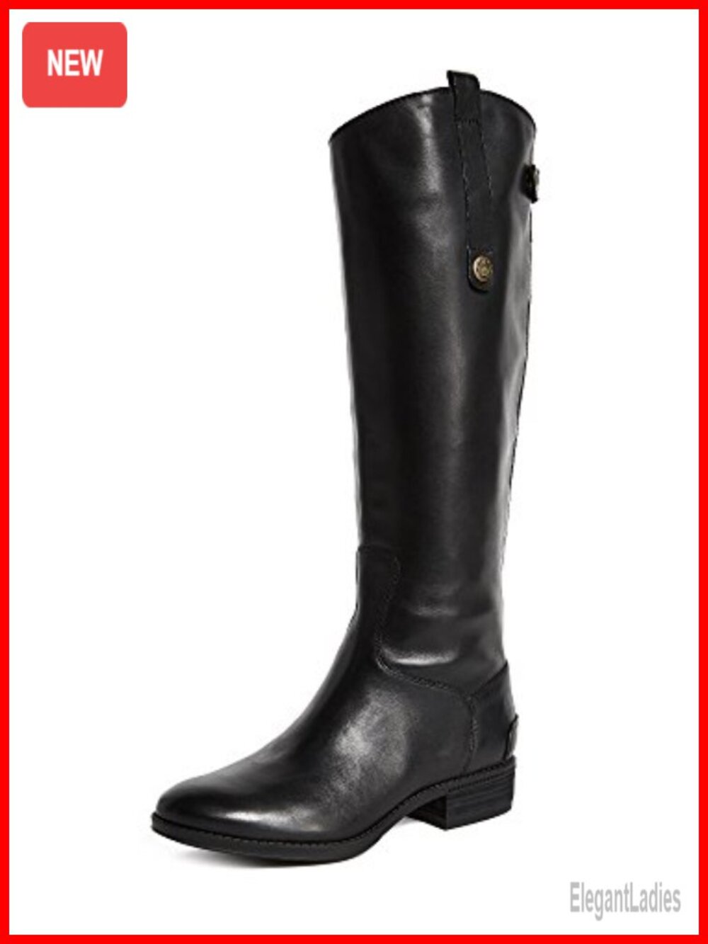 Leather Knee-High Riding Boots with Padded Insole and Flexible Sole